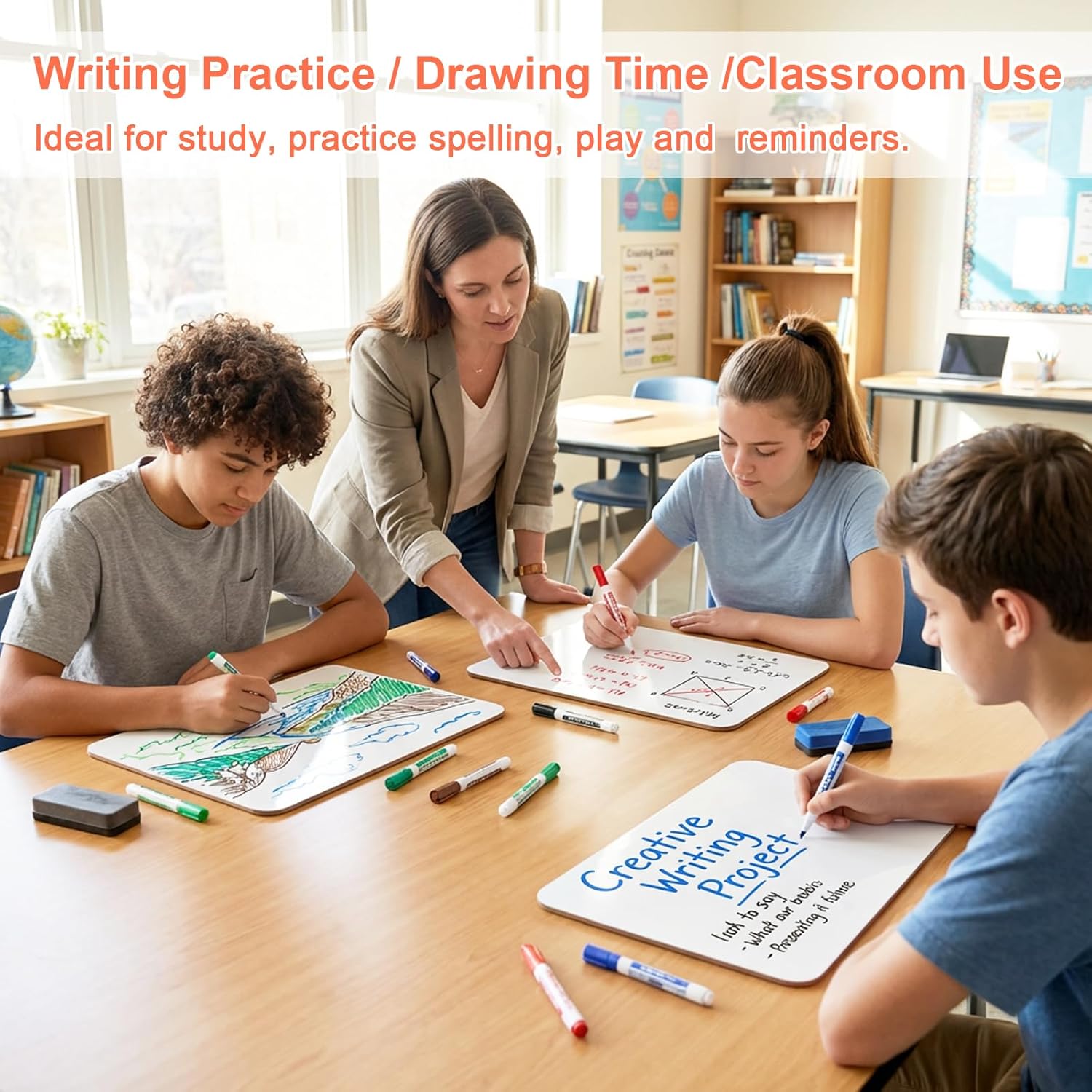 Thumbnail 4 de FOSHISY 8‑Pack Dry Erase Mini Whiteboards A4 – Double‑Sided, Portable Learning Set