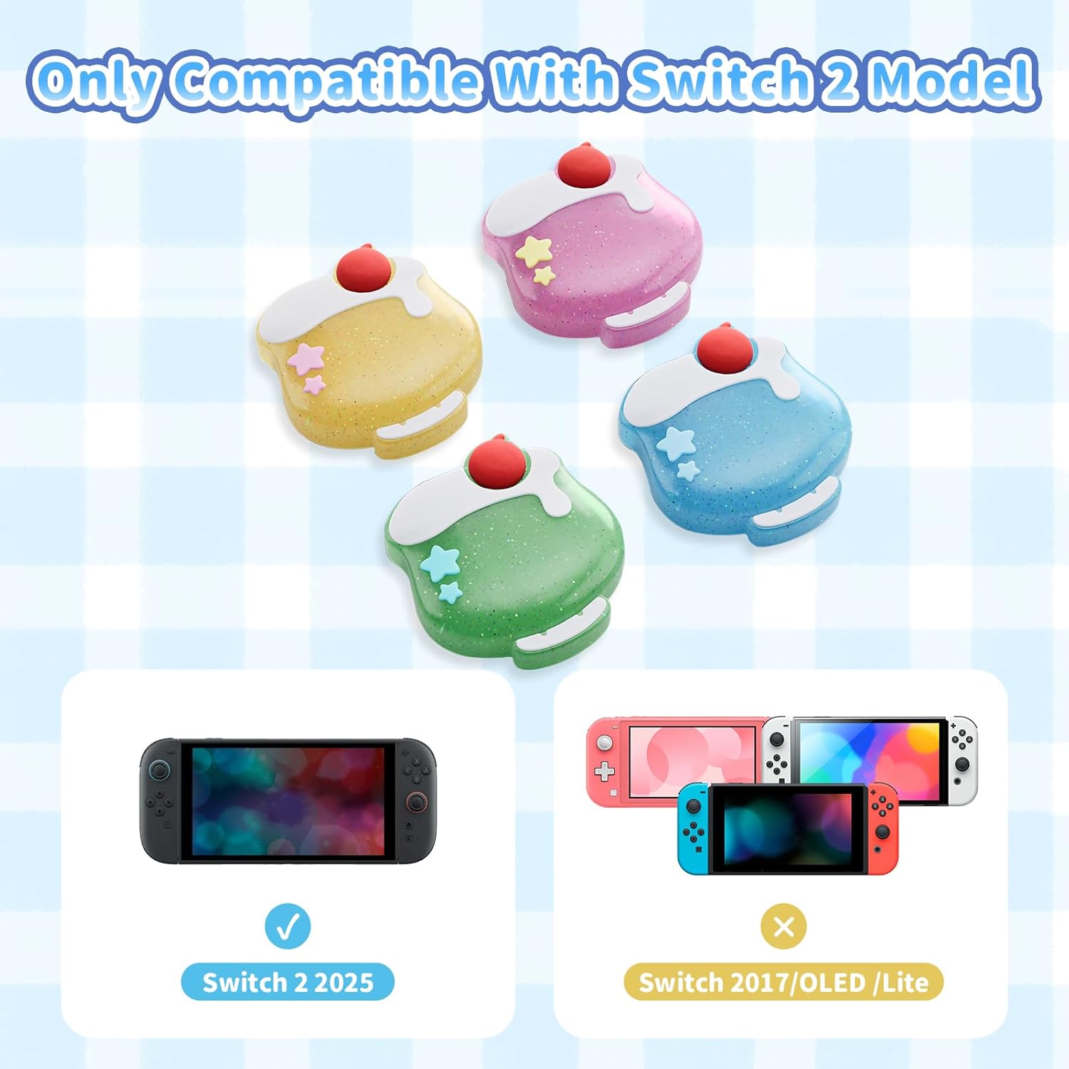 Thumbnail 1 de GeekShare Thumb Grips for Switch 2 (2025) – Replacement Silicone Stick Caps (4PCS) in Cream Soda