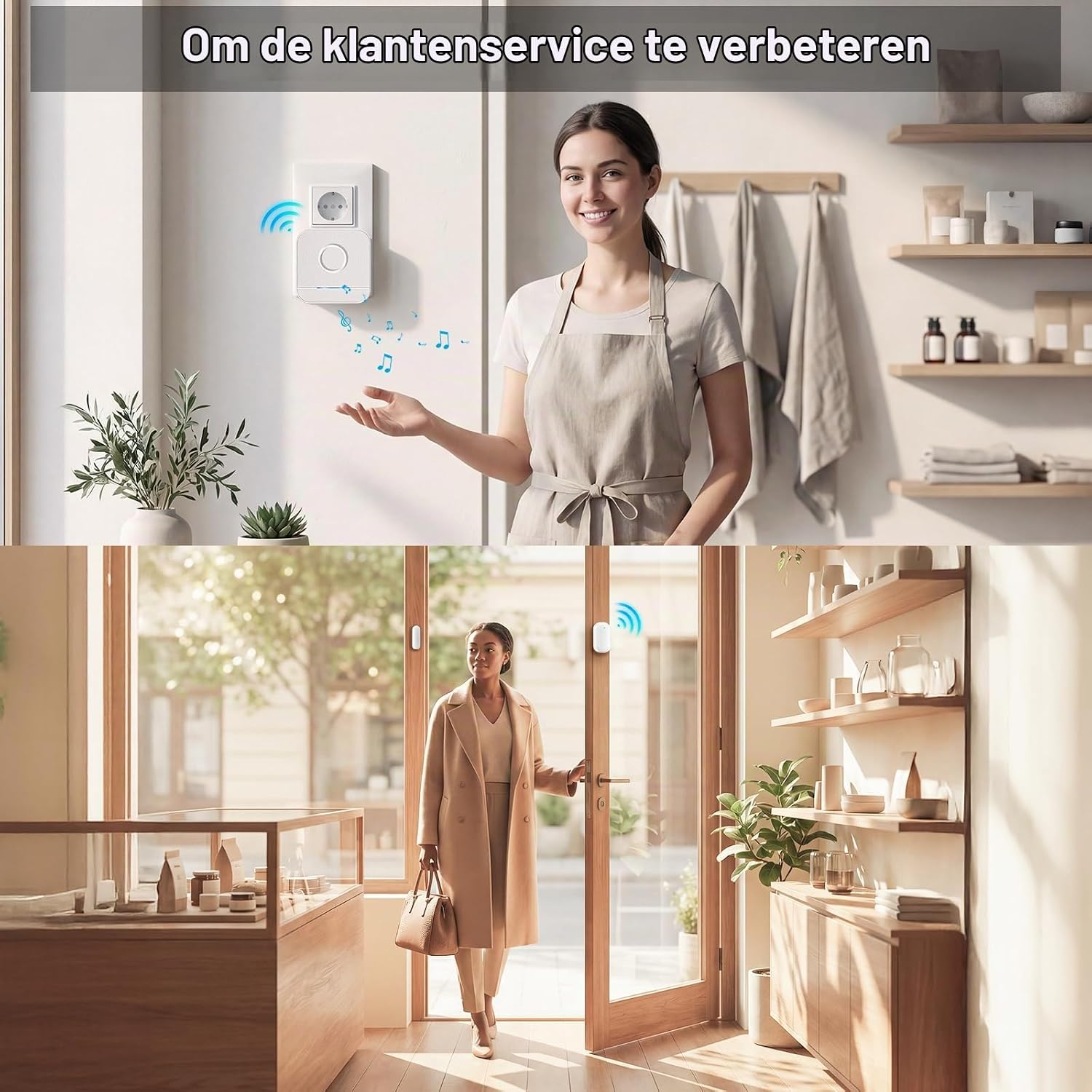 Detalle 2 de BITIWEND Wireless doorbell deur- en raamsensor met 58 tonen en bereik tot 182 m