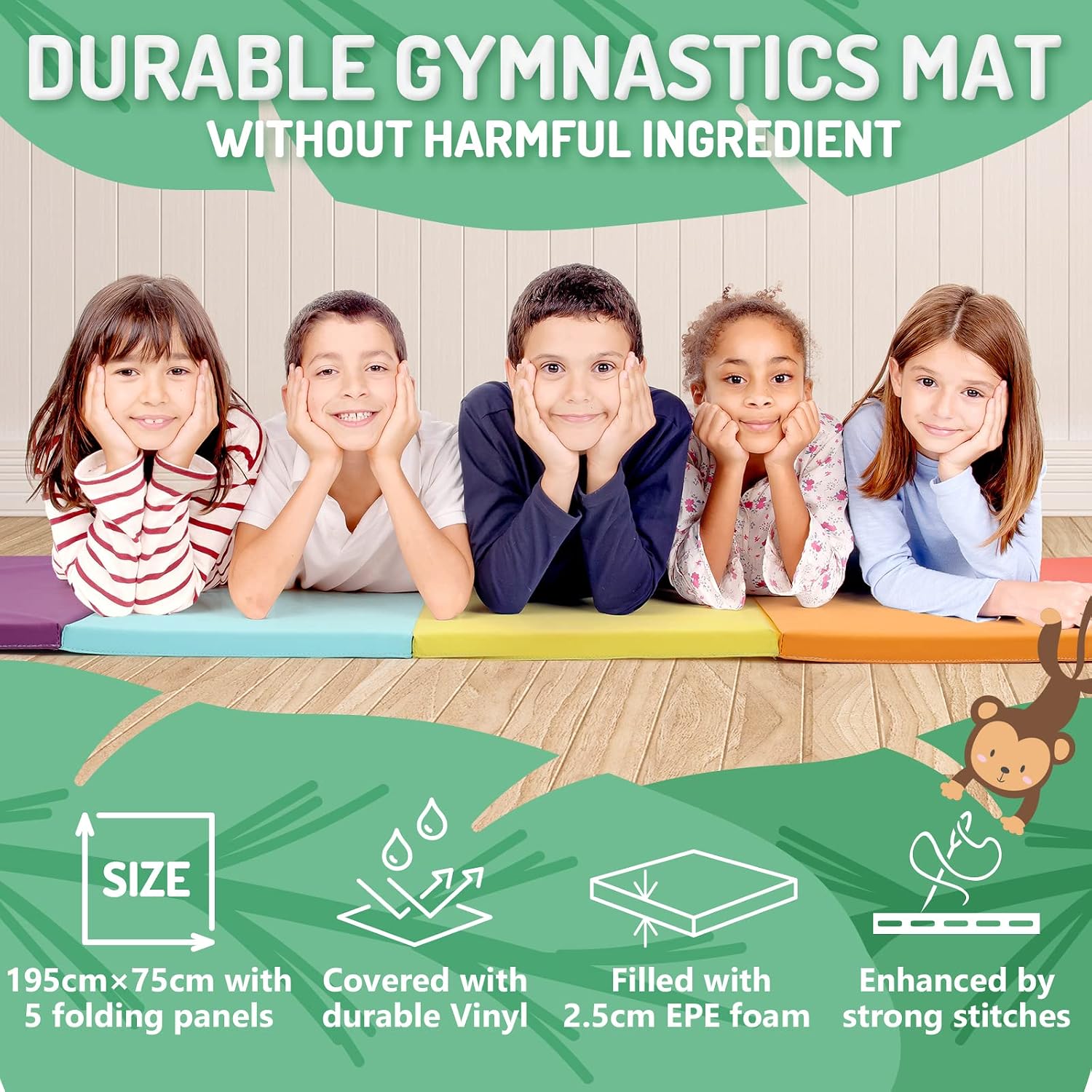 Detalle 2 de PhysKcal 5-Panel Folding Tumbling Mat 195cm