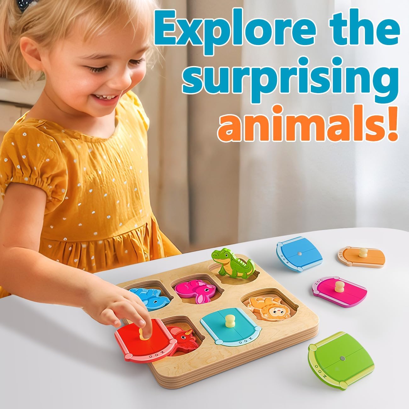 Detalle 2 de SYHLN Animal Peg Puzzle 1–3 Years Wooden Toys