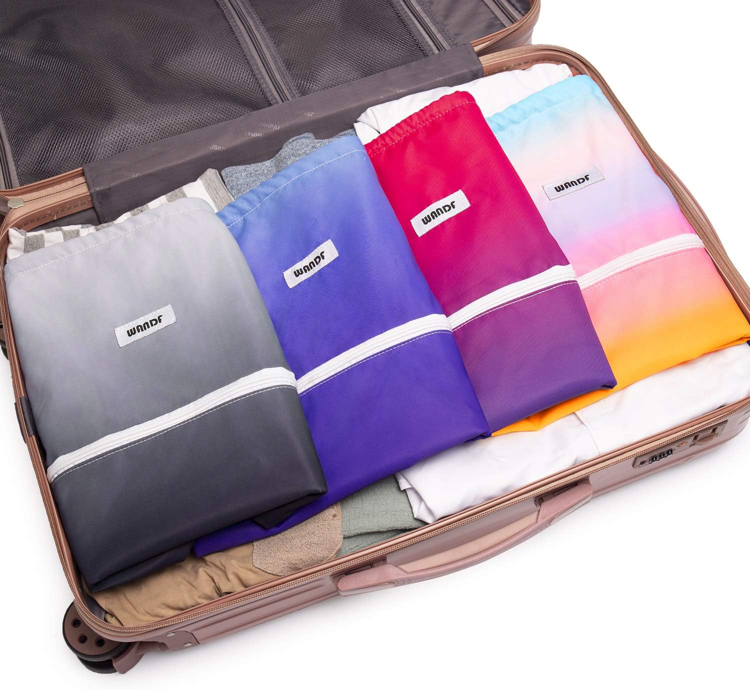 Detalle 2 de WANDF Rucksack mit Kordelzug – 11 Liter, wasserabweisendes Polyester, Innentasche