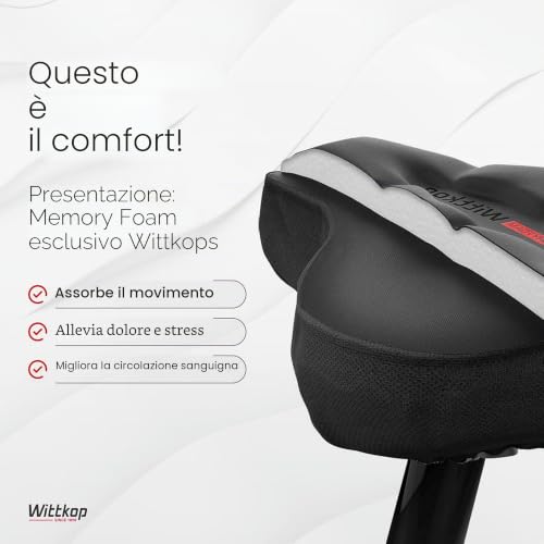 Detalle de Wittkop Cuscino per sella da bici con memory foam a 3 zone – comfort ergonomico