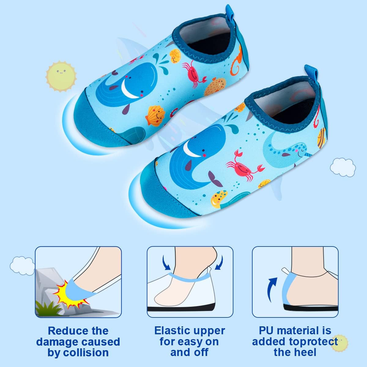 Thumbnail 1 de WateLves Kinder Badeschuhe Blauwal – rutschfeste Wasserschuhe für Kleinkinder