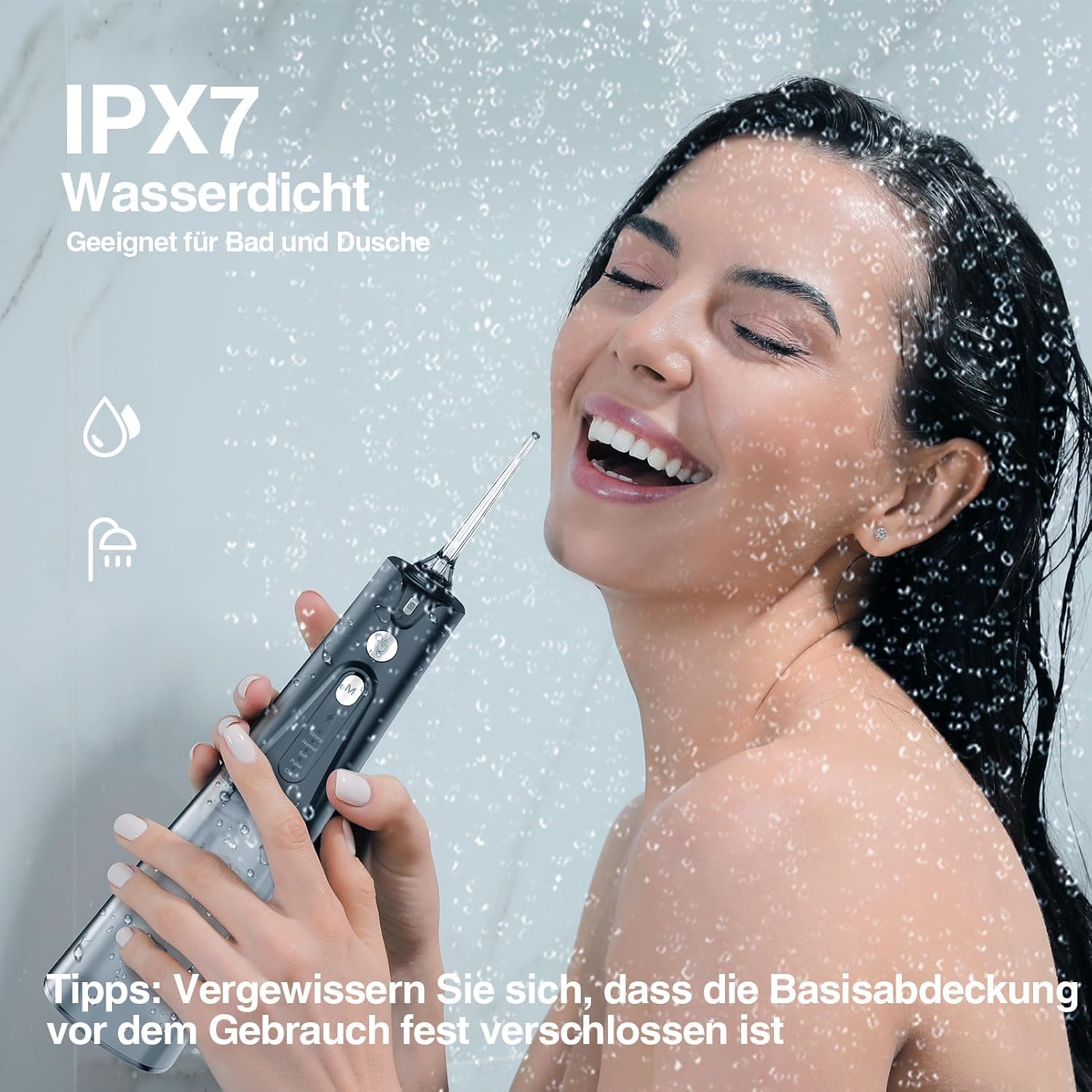 Thumbnail 5 de Bezvoi Kabellose Munddusche – 5 Modi, 300 ml Tank, IPX7, 6 Düsen, USB-C