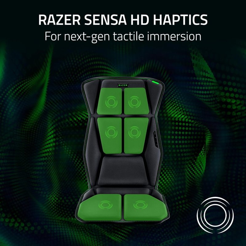 Detalle de Razer Freyja: Cojín háptico con Sensa HD Haptics para Juego inmersivo