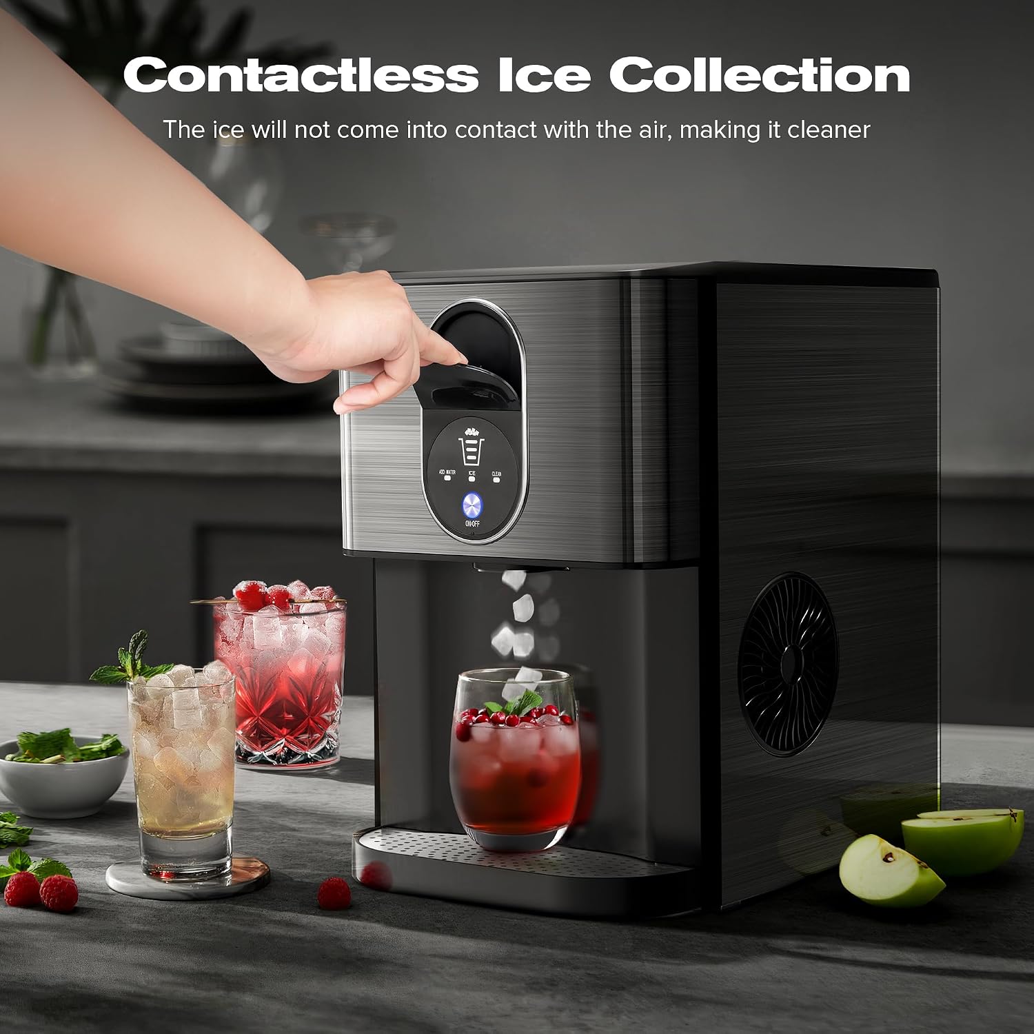 Detalle de Kismile HZB-20DN Countertop Nugget Ice Maker, 44 lb per 24 Hours