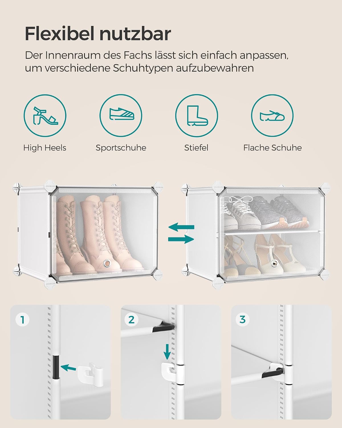 Thumbnail 3 de SONGMICS Schuhregal LPC040W01 – 12 Fächer, flexibel anpassbar, ideal für Garderobe und Eingangsbereich