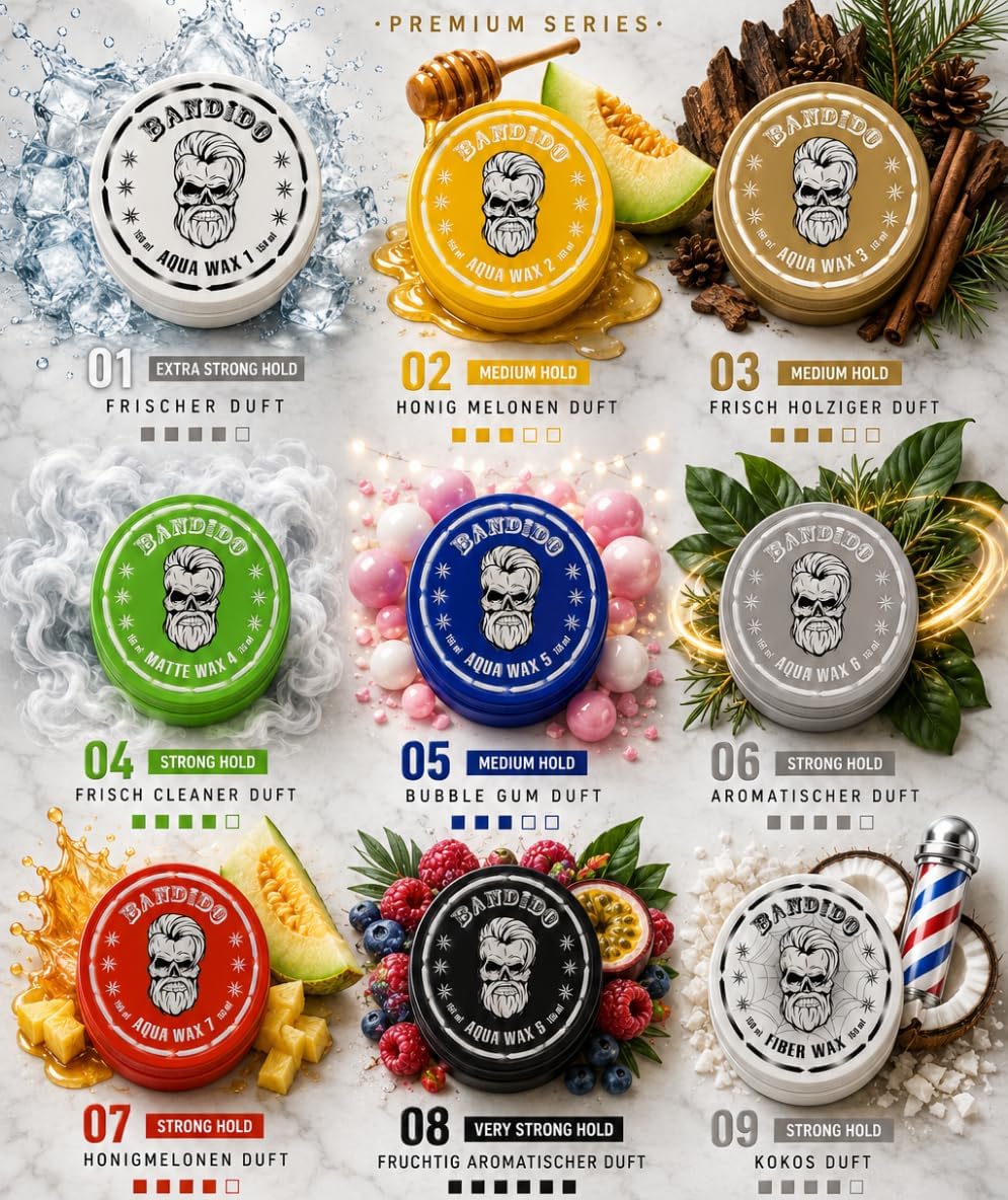 Detalle de Bandido Fiber Wax Maximum Hold 150ml – Cire coiffante à tenue forte et fibre d’araignée