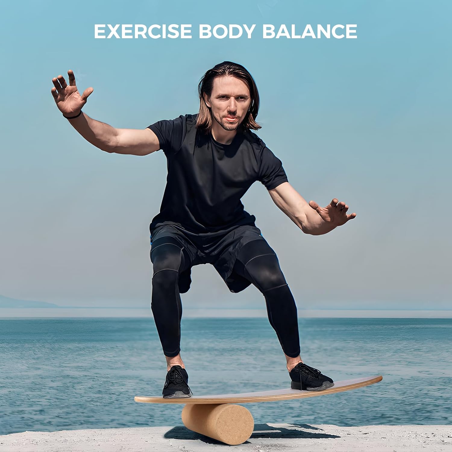 Thumbnail 2 de Cowiewie Balance Board (15 mm) mit 10 mm Korkrolle – Indoor-Surfboard fürs Gleichgewicht