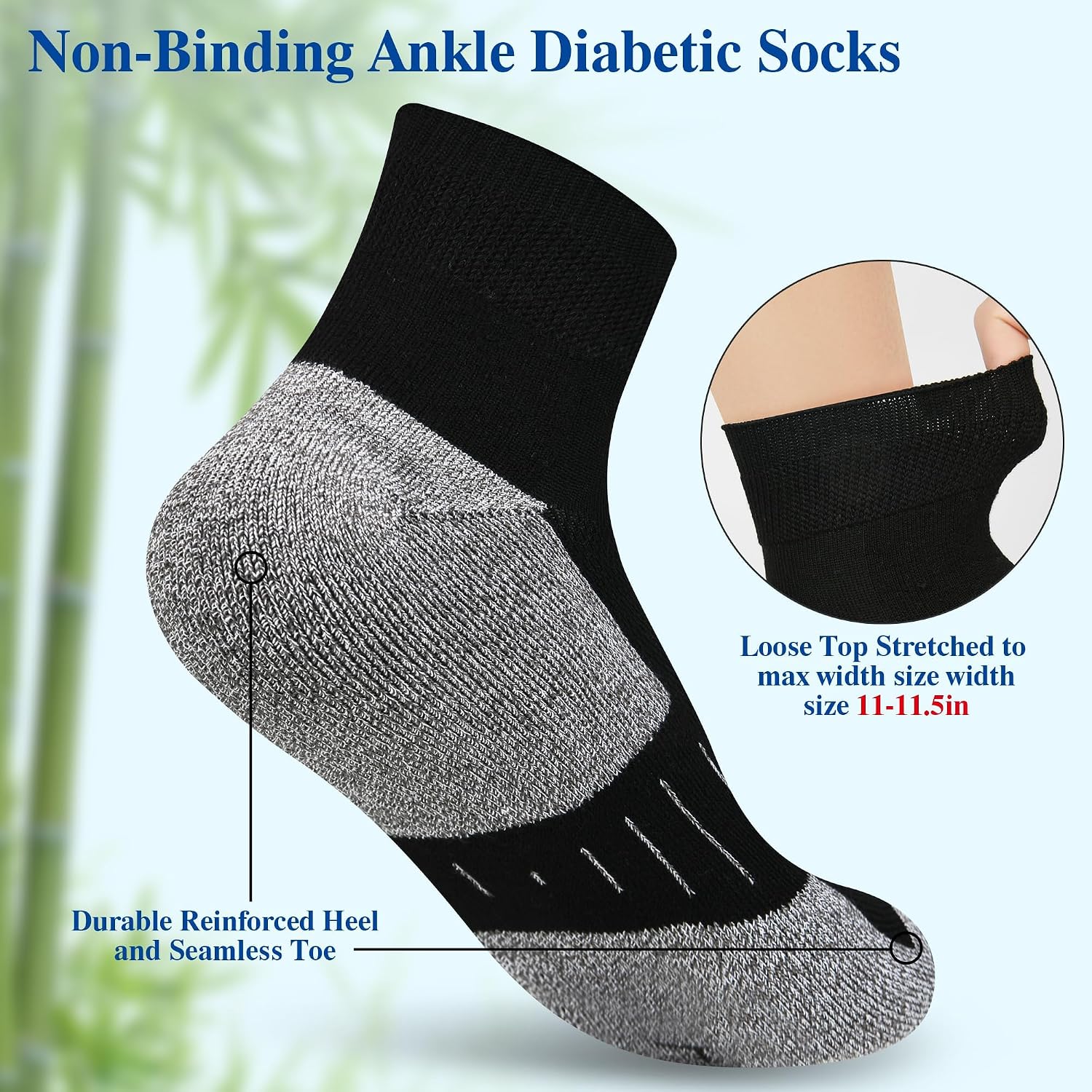 Detalle 2 de NOLUNT Diabetic Socks, 6-Pair Pack