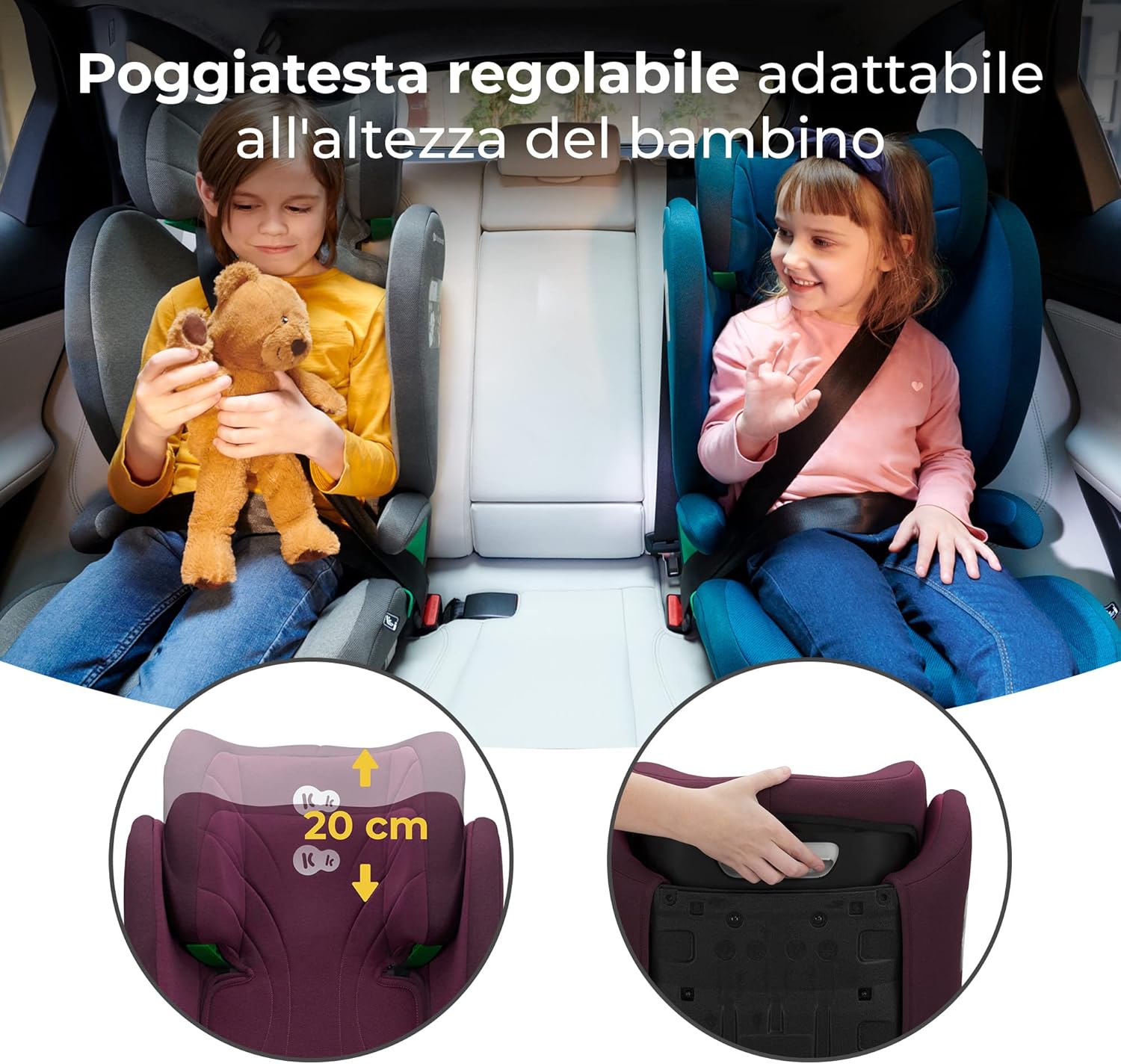 Thumbnail 5 de Kinderkraft JUNIOR FIX 2 I-SIZE Seggiolino auto 15-36 kg | ISOFIX, poggiatesta regolabile, Borgogna