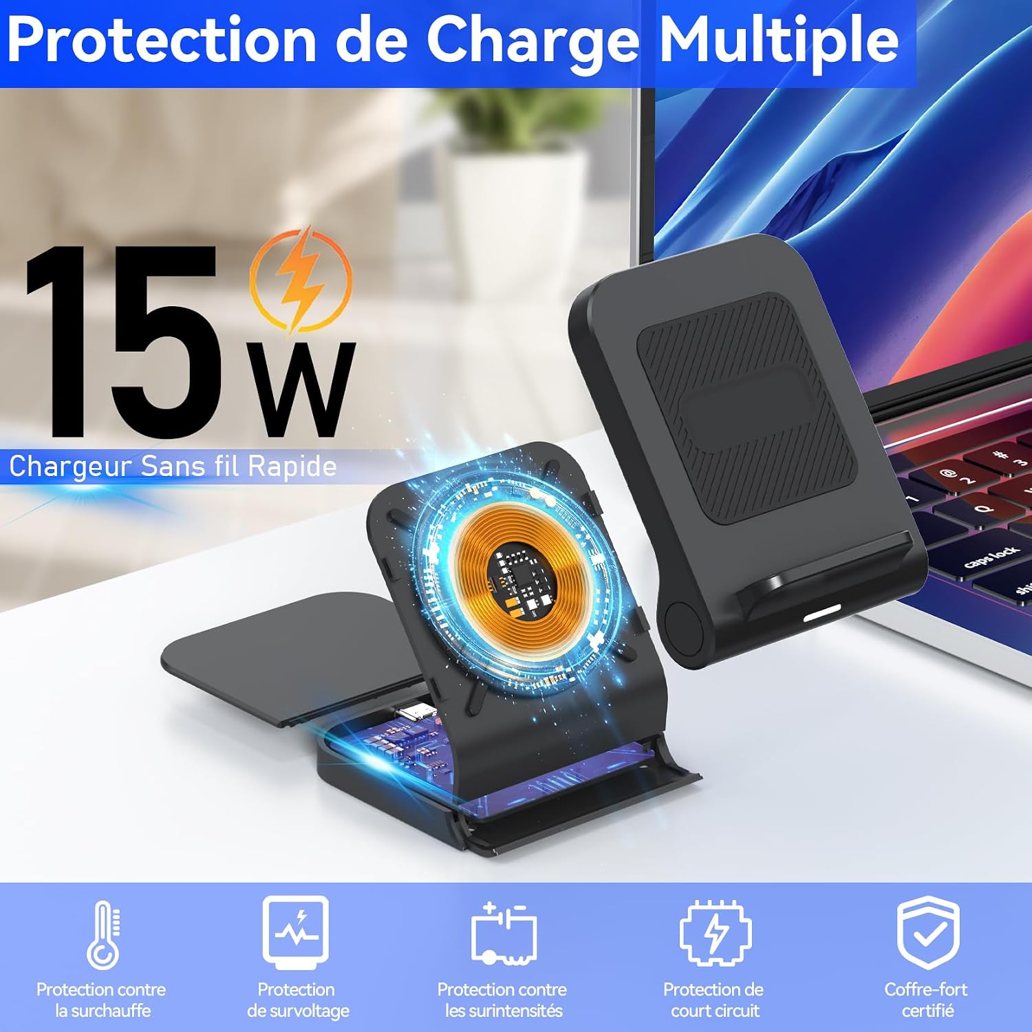 Detalle 2 de Geyo Chargeur induction 15W pour Z Flip