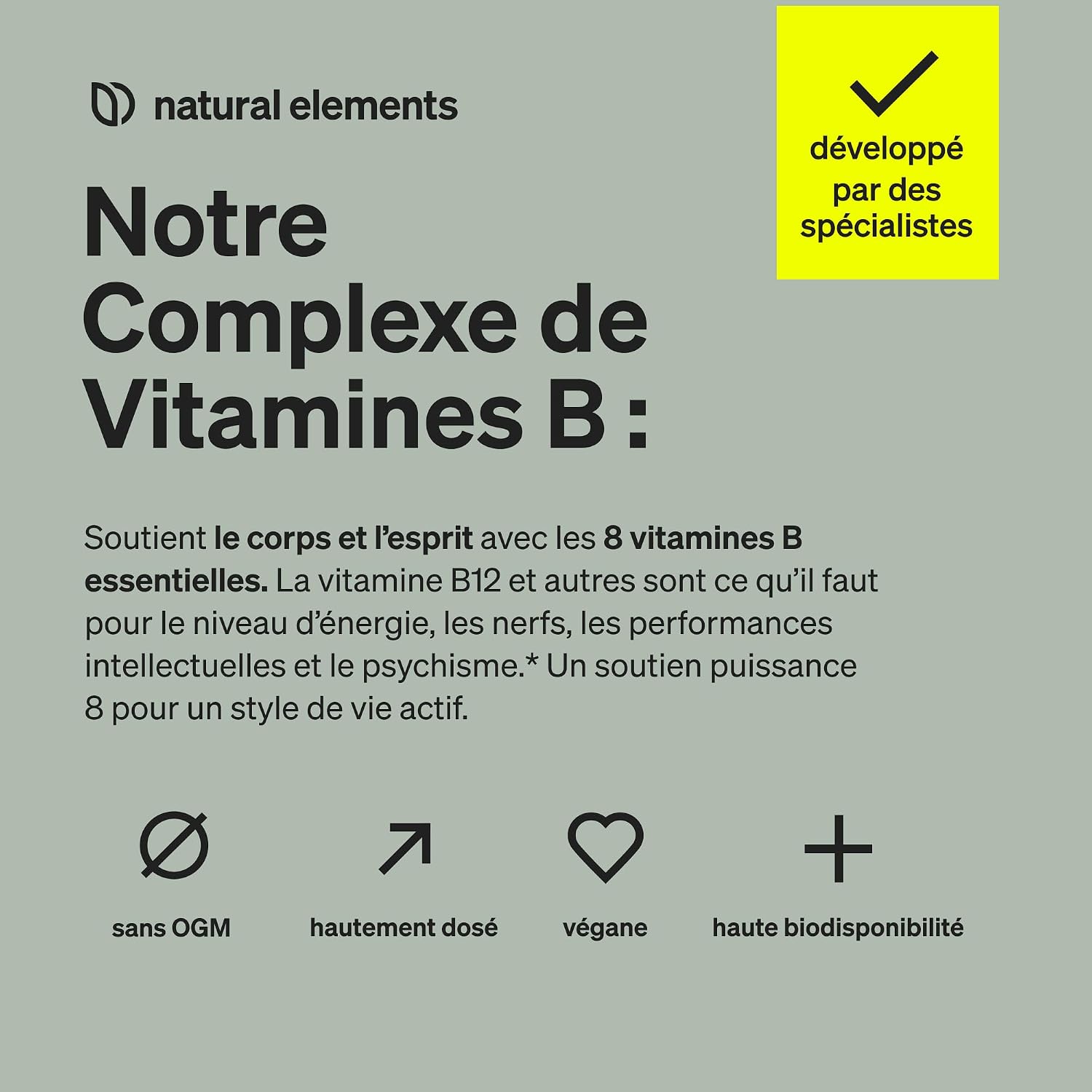 Detalle de Complexe de vitamines B – 240 comprimés (8 vitamines B + cofacteurs) végane, hautement dosé