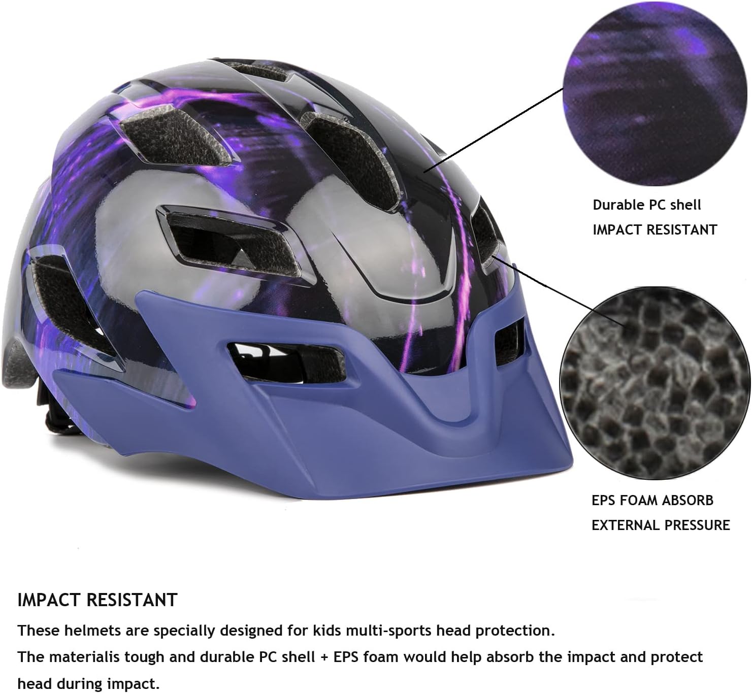 Thumbnail 2 de Exclusky Kids Bike Helmet (Age 5–13) with Adjustable Fit, 50–57cm