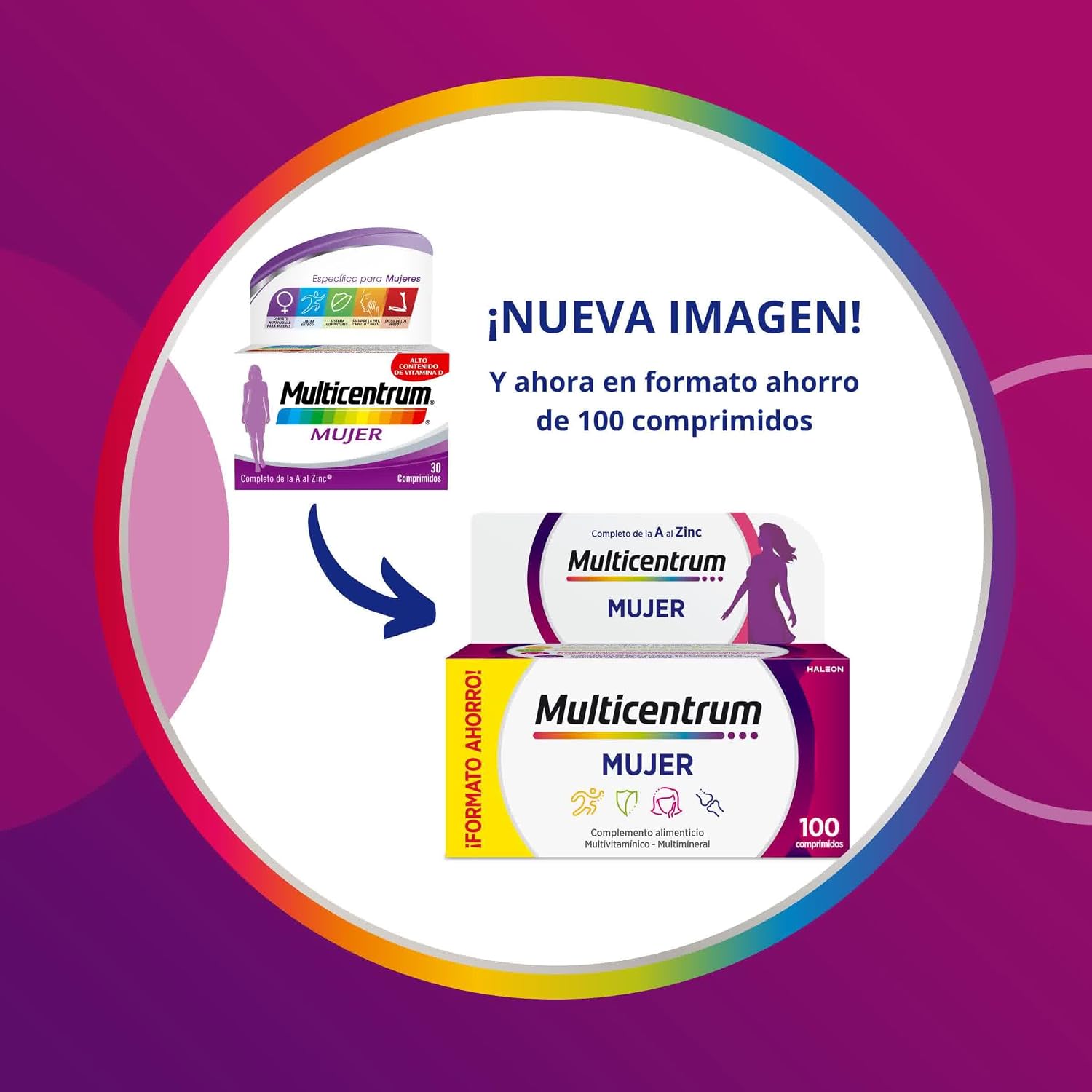 Detalle 1 de Multicentrum Mujer Multivitamínico con Zinc y Vitamina C 💊