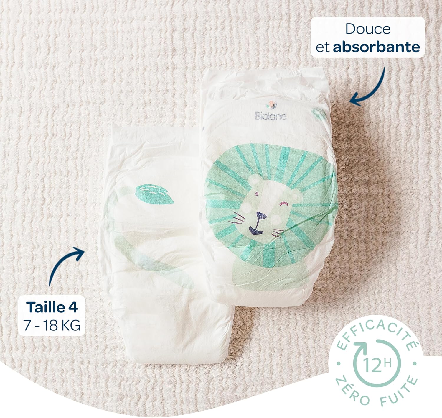 Thumbnail 1 de BIOLANE Couches bébé taille 4 7–18 kg — Pack 144 🍀