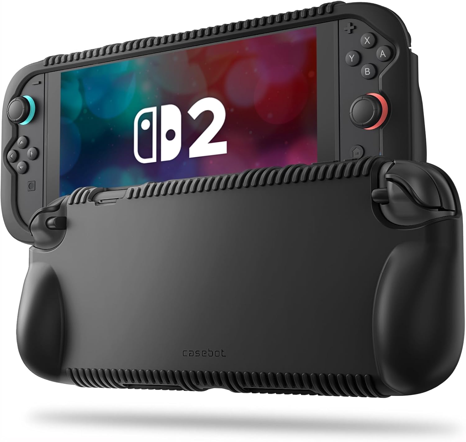 Detalle de FINTIE Silikonhülle für Nintendo Switch 2 (2025) – rutschfest, stoßfest, mit Spielkartenfächern