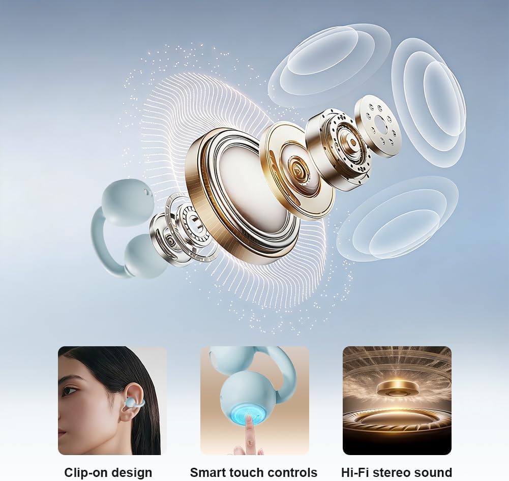 Detalle de Auricolari Bluetooth 5.4 Caijin verdi