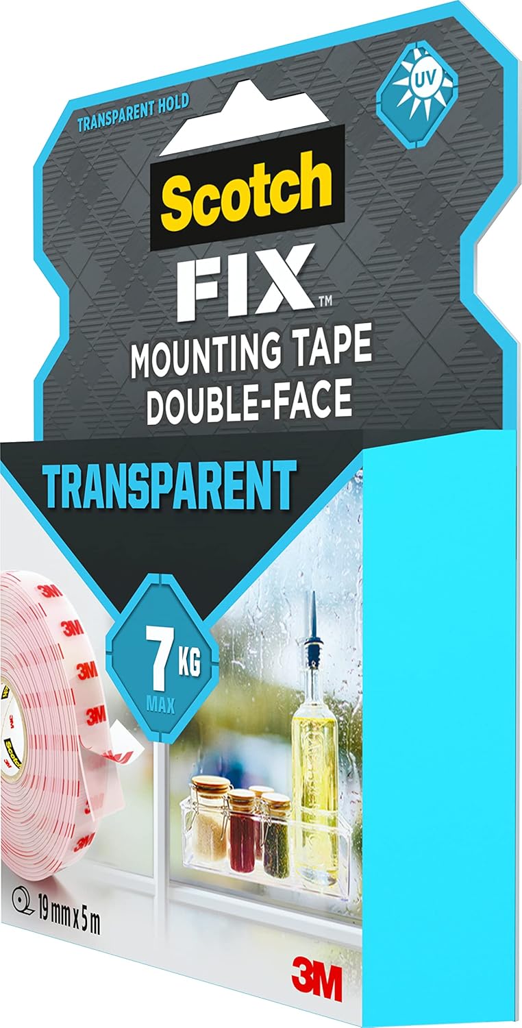 Thumbnail 4 de Scotch-Fix Nastro Biadesivo Trasparente 19 mm x 5 m – Fissaggio permanente per vetro, piastrelle, acrilico e metallo