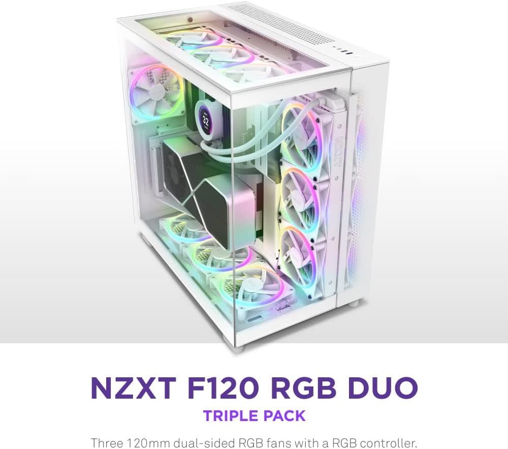 Detalle 2 de NZXT F120 RGB Duo, 3 ventilateurs, ⚙