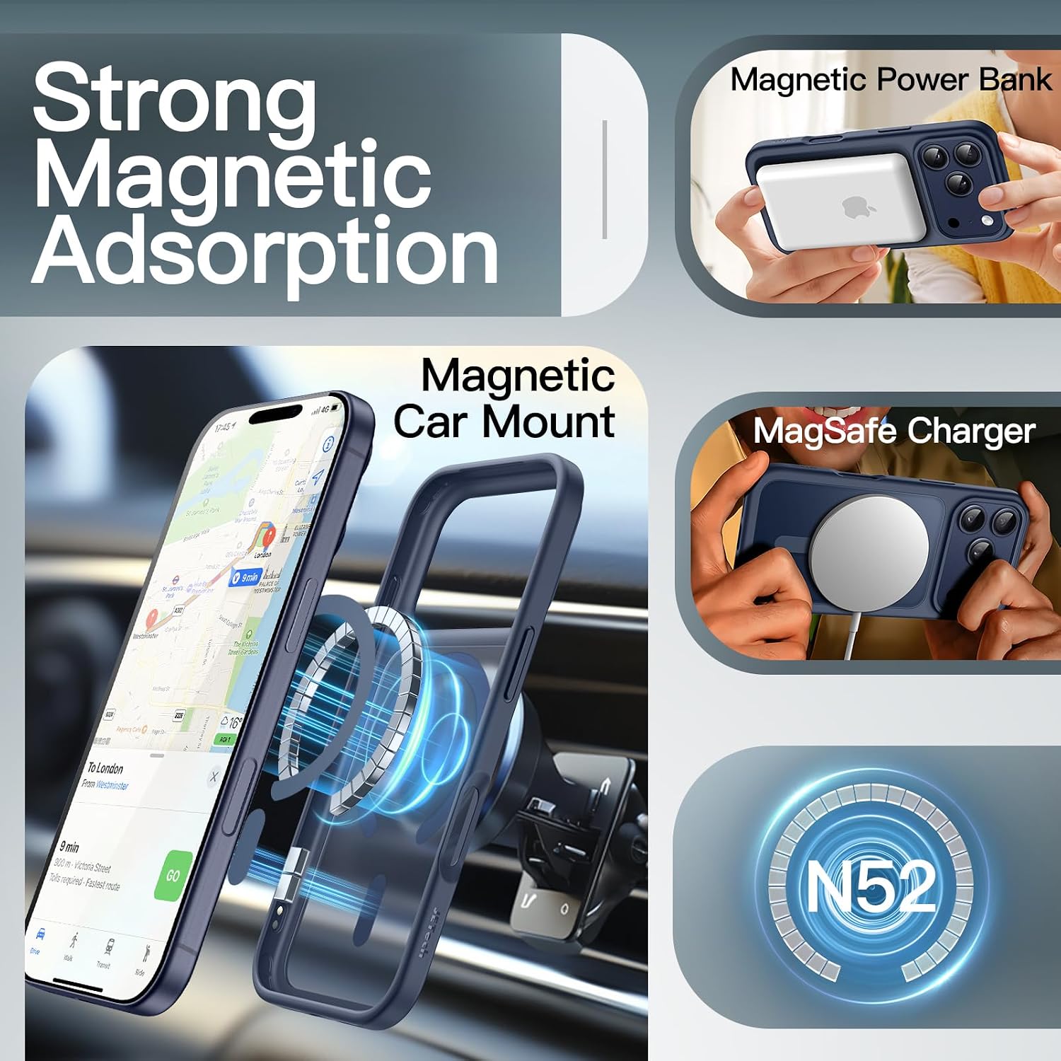 Thumbnail 2 de JETech Cover Magnetica MagSafe iPhone 17 Pro Max