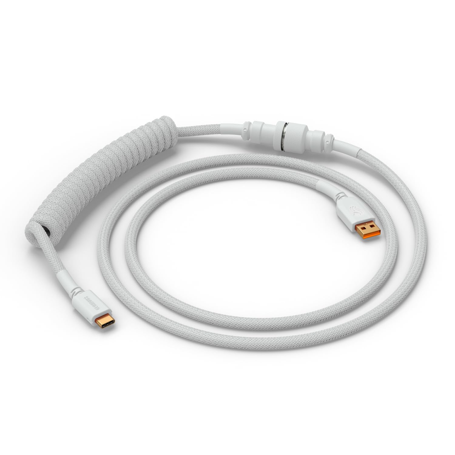 Thumbnail 1 de GLORIOUS Gaming Premium Coiled Keyboard Cable - Gold-Plated USB-A to USB-C, Ghost White