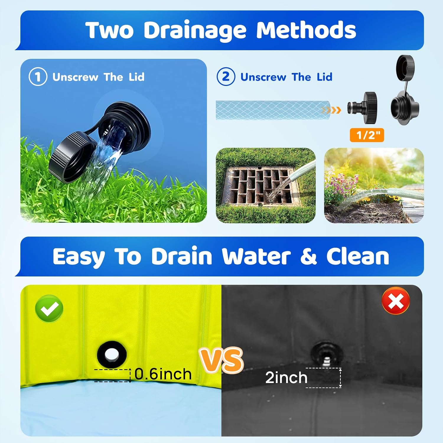 Thumbnail 3 de COZII Hundepool faltbar 120 x 30 cm – Planschbecken für Hunde und Kinder, rutschfestes PVC mit Zubehör