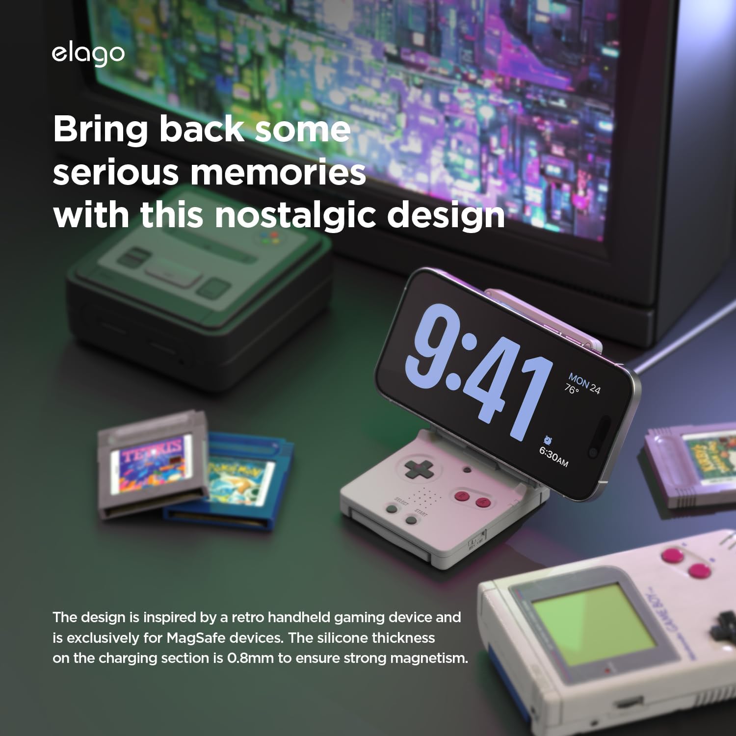 Thumbnail 2 de elago MS M5 Supporto di Ricarica Wireless con MagSafe (silicone premium) – supporto/standby per iPhone 17/16/15/14/13/12