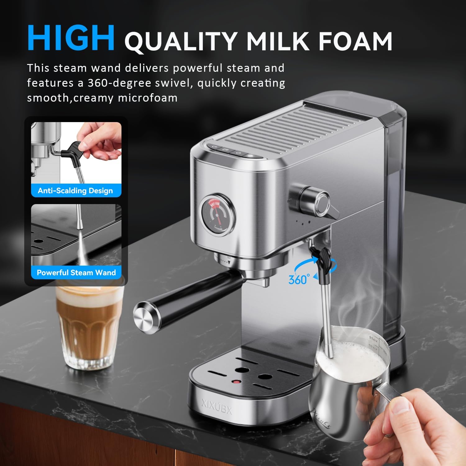 Thumbnail 4 de XIXUBX 20Bar Espresso Machine 42oz Water Tank