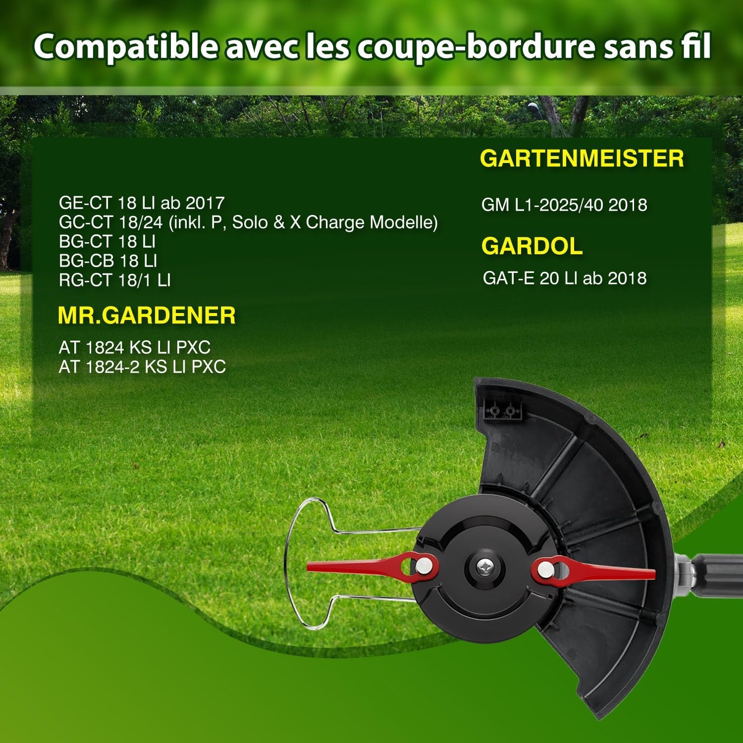 Detalle de FourShow “Mise à Niveau” disque de coupe à double lame avec 20 lames pour coupe-bordures sans fil Einhell
