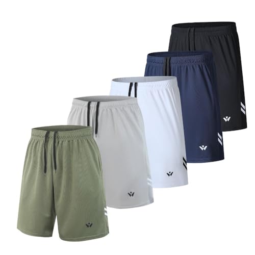 Detalle de Paquete de 5 pantalones cortos deportivos para hombre Fovdtaa – talla XL