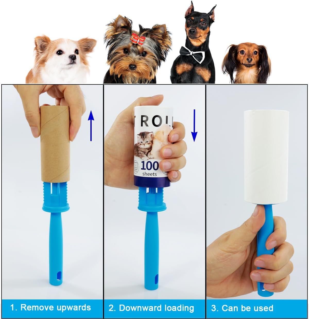 Detalle de Rullo peli animali extra adesivi – 1000 fogli, 10 rotoli con 2 derouleurs