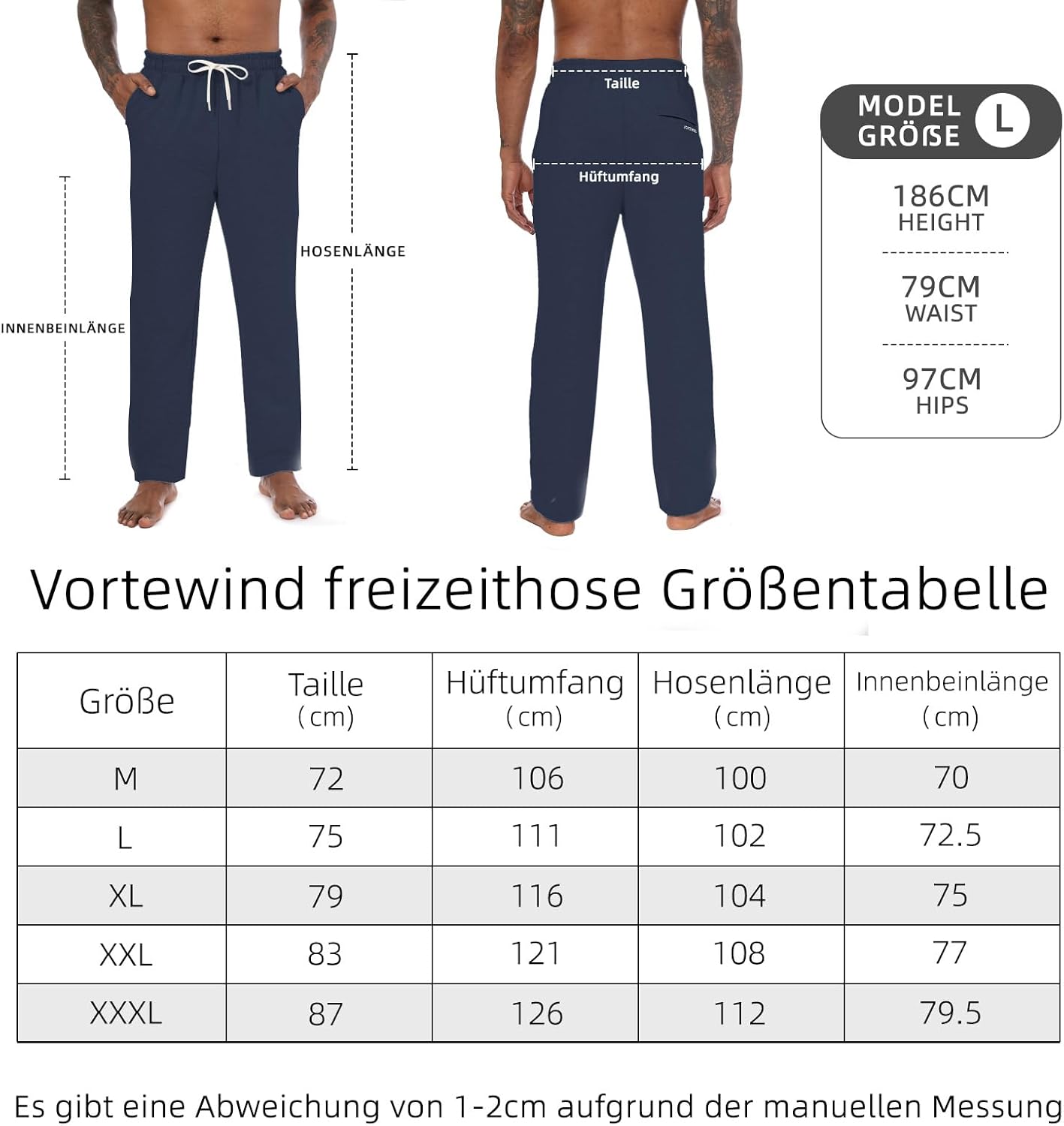 Thumbnail 5 de Vortewind Pantalon de jogging en coton pour homme — long, respirant et pratique