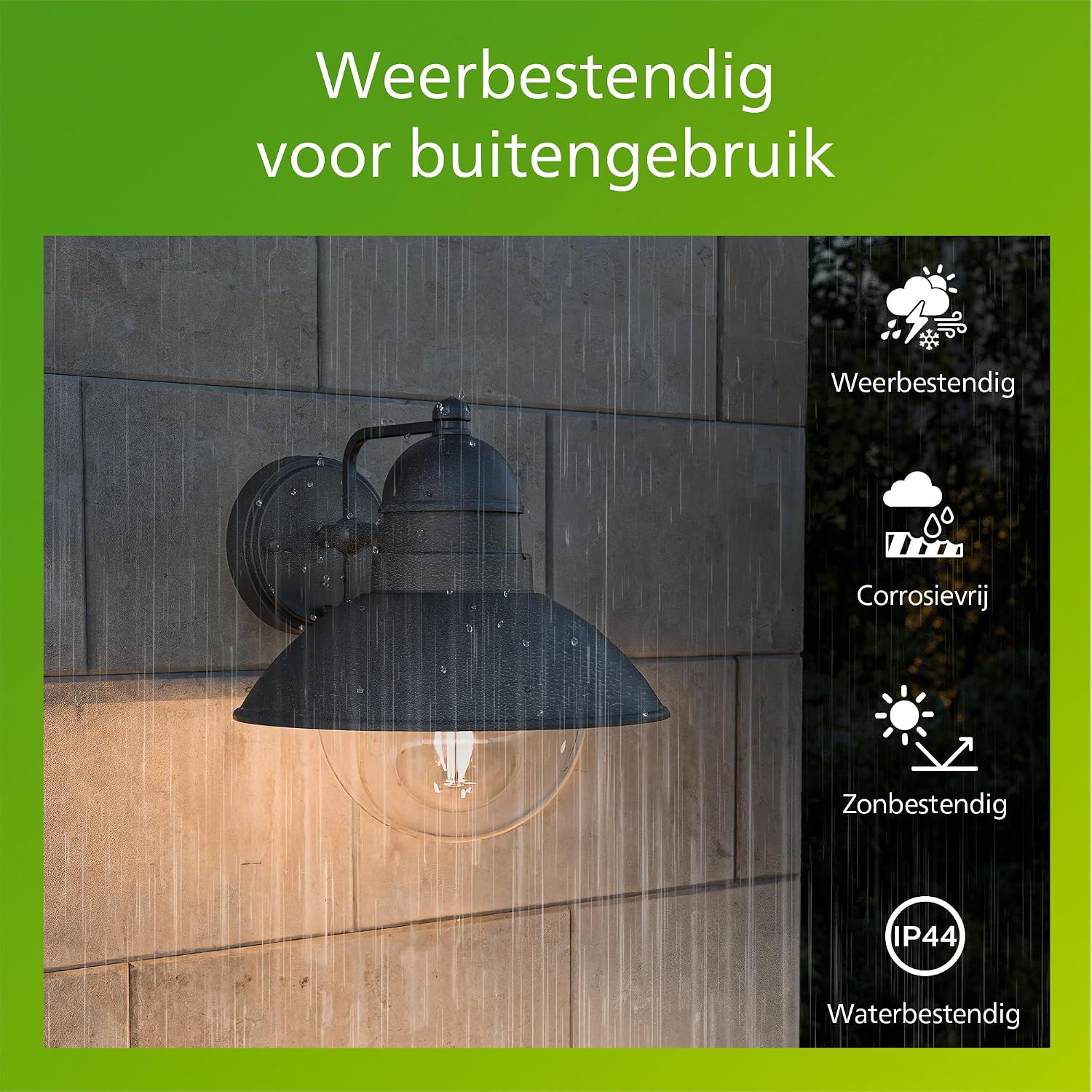 Thumbnail 3 de Philips Hoverfly buitenwandlamp, zwart aluminium, E27 en IP44