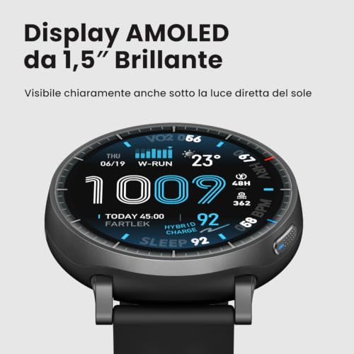 Detalle 2 de Amazfit Active Max 48mm: smartwatch con AMOLED 1,5'', mappe offline e NFC