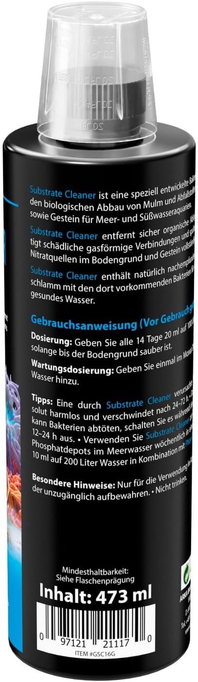 Detalle de Mulmsauger Aquarium 473 ml – ARKA Substrate Cleaner: Flüssiger biologischer Bodengrundreiniger gegen Mulm, Schlamm und Futterreste