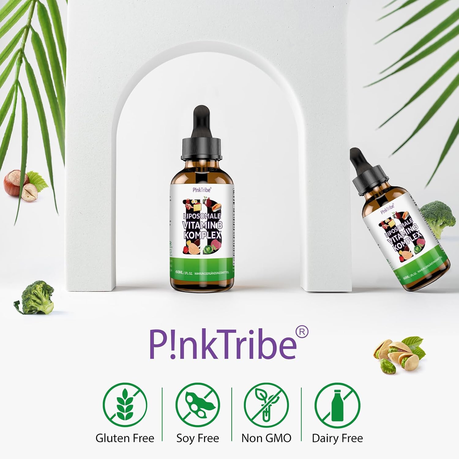 Detalle de Liposome B-Komplex Tropfen 60 ml – Hochdosiert, vegan, ohne Zusatzstoffe