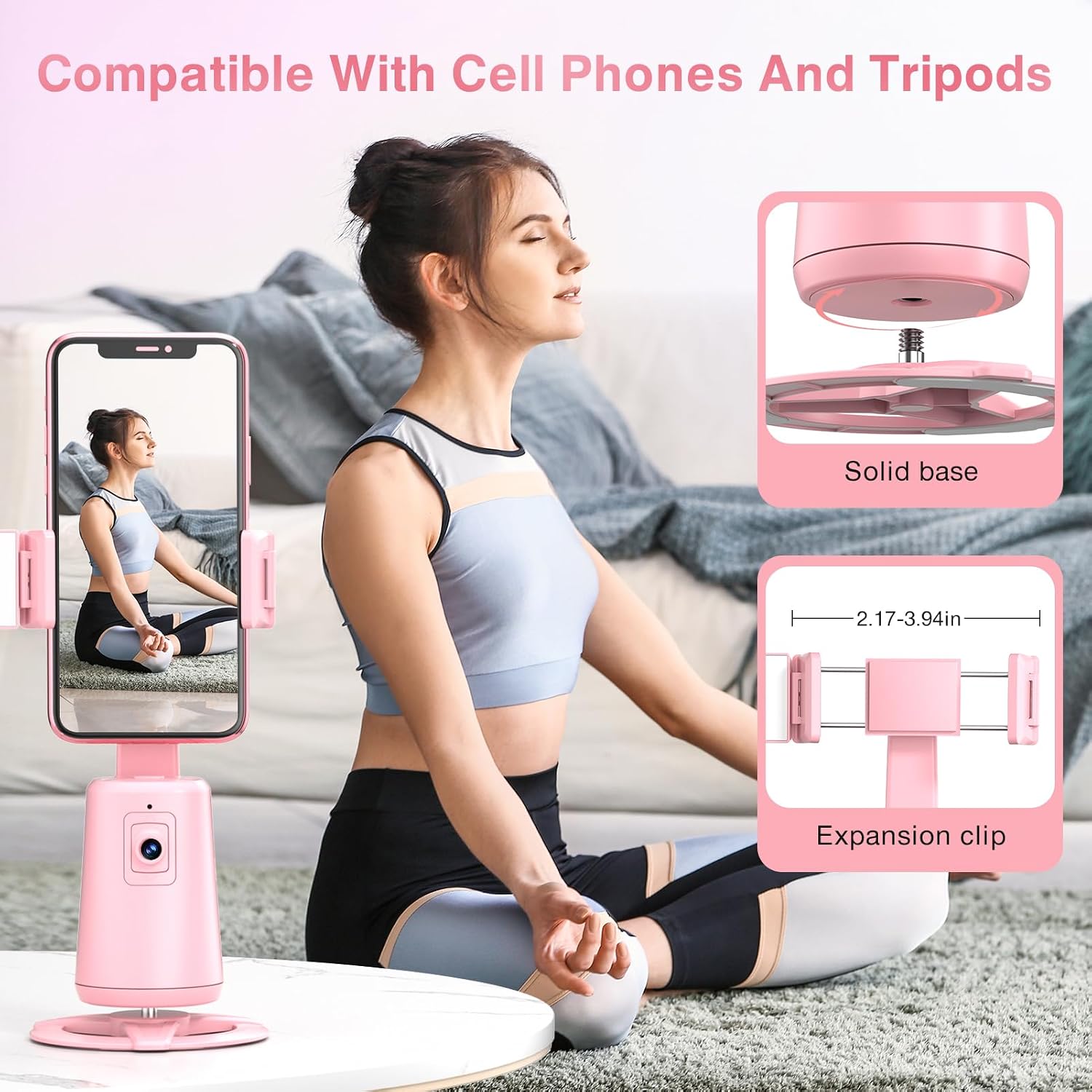 Detalle 2 de Jiangler Auto Face Tracking Tripod 360° Rotating Stand
