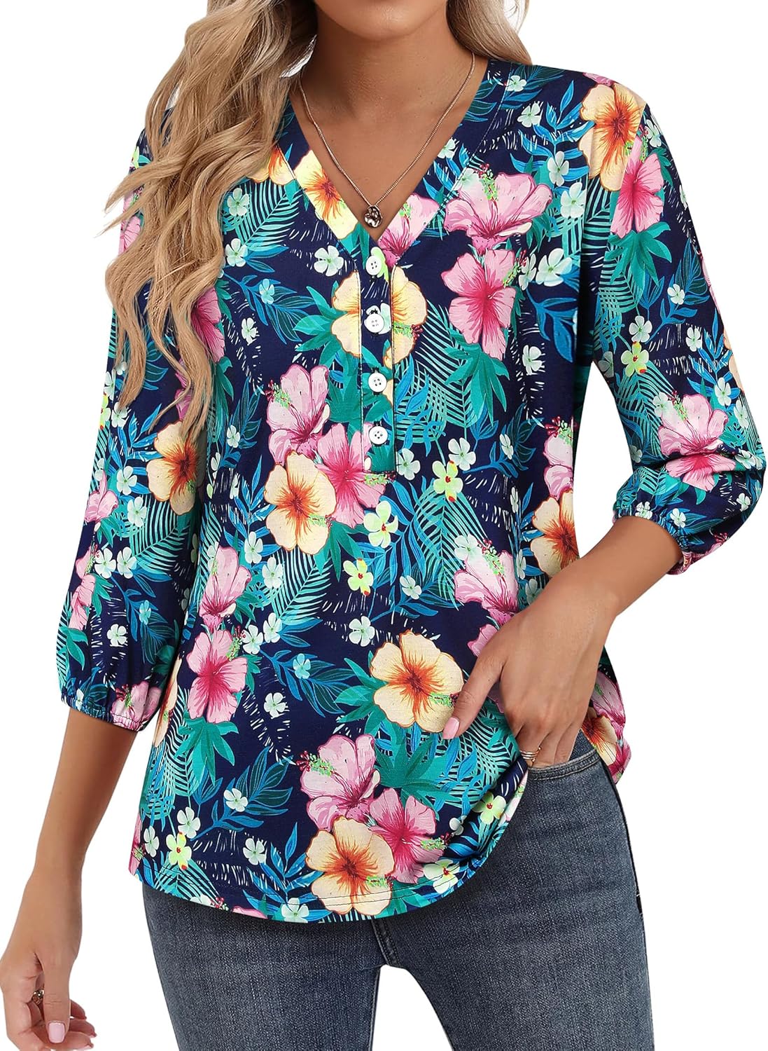 Thumbnail 6 de WIEIYM Floral Print T Shirt for Women 🌺