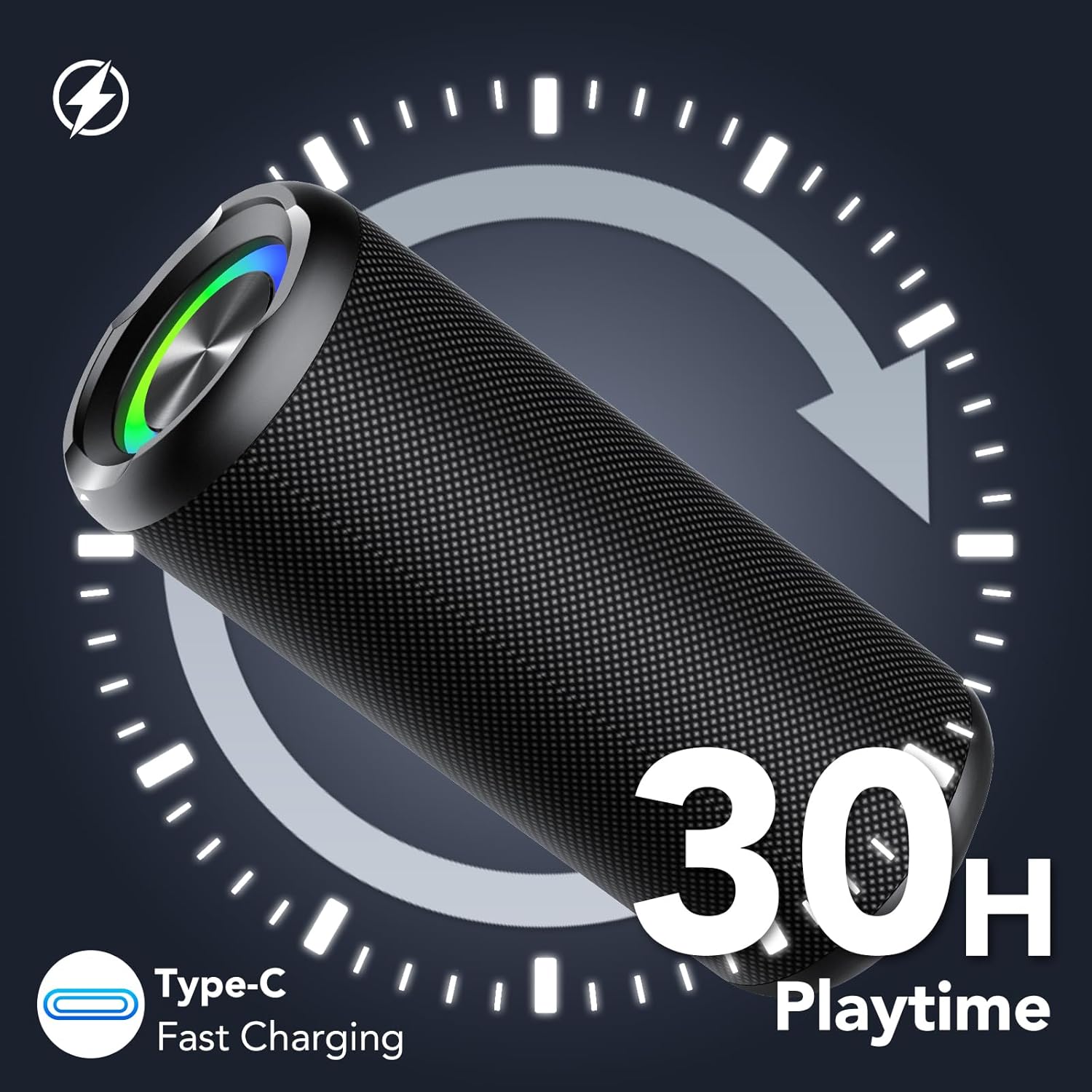 Thumbnail 2 de TIMU 30W Portable Bluetooth Speaker with IPX7, 3 EQ Modes, 30H Battery and RGB Lights