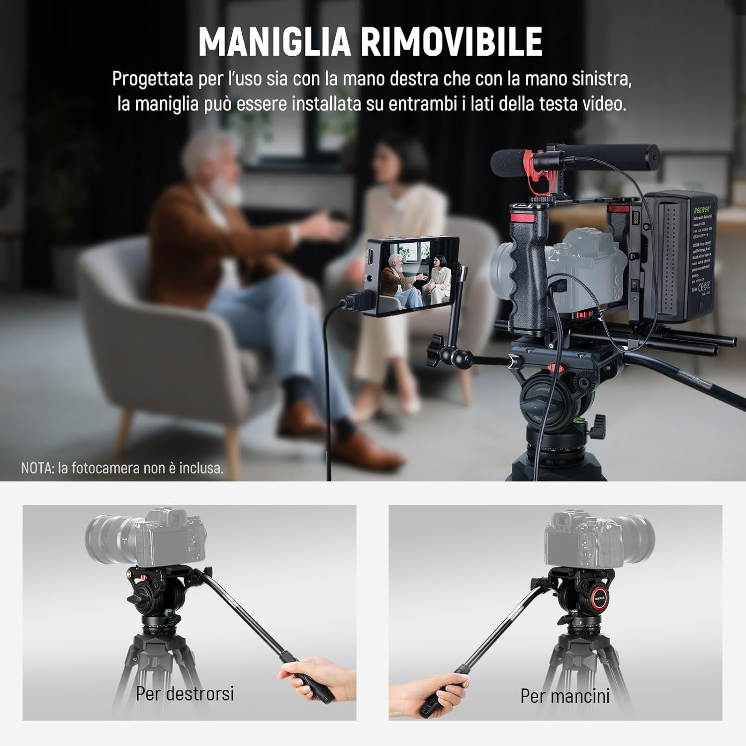 Thumbnail 3 de NEEWER TP73 treppiede video 6kg compatibile DSLR
