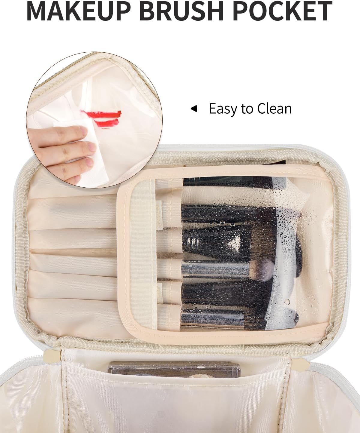 Detalle 2 de Travel Makeup Bag with Brush Compartment 23.5cm