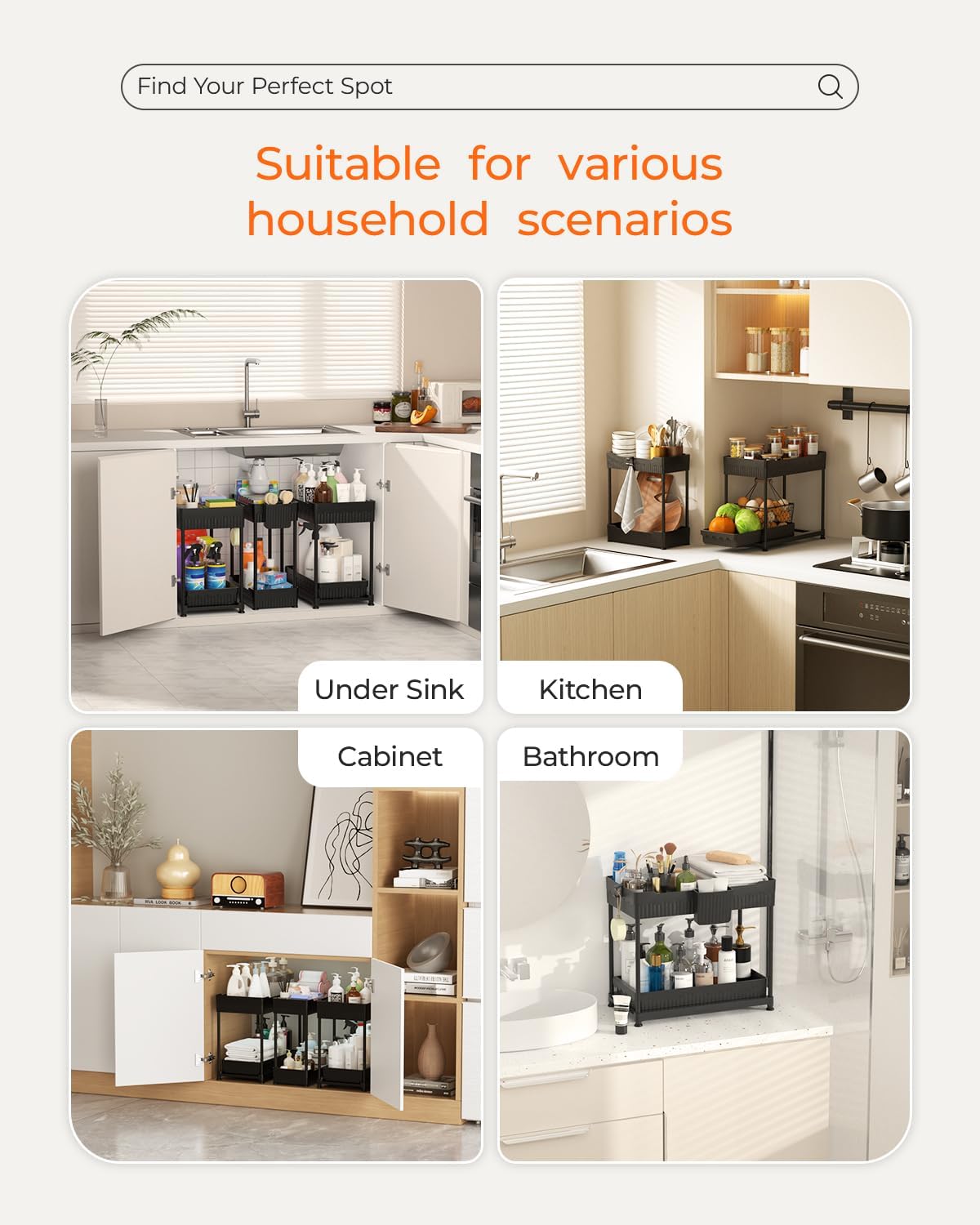 Thumbnail 3 de Sevenblue 3-Pack Under Sink Organizers, 12.8 Inch