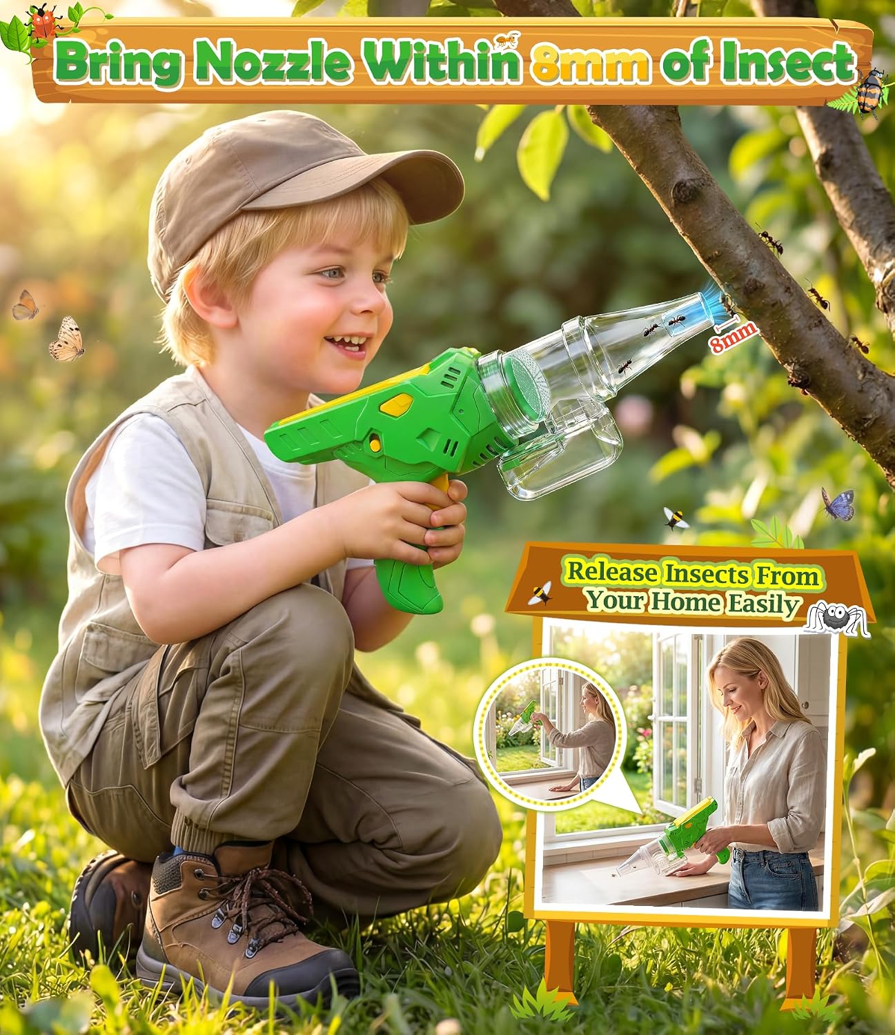 Thumbnail 3 de SOLIEHOO Bug Catcher Kit for Kids (3-12): 17W Vacuum, Magnifier Box, Net, Tweezers & LED Light