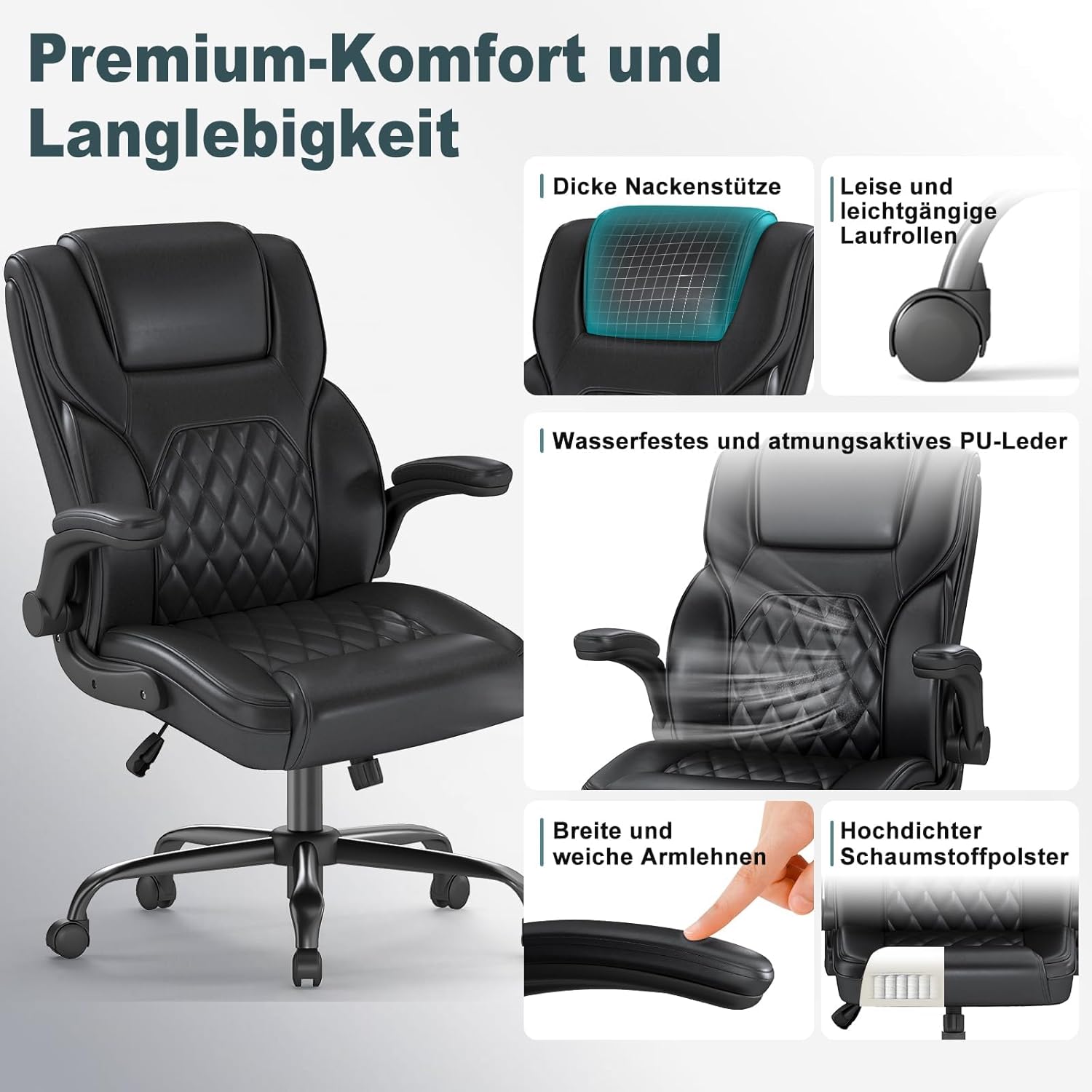 Thumbnail 4 de AnyGod Silla ergonómica de cuero 136 kg