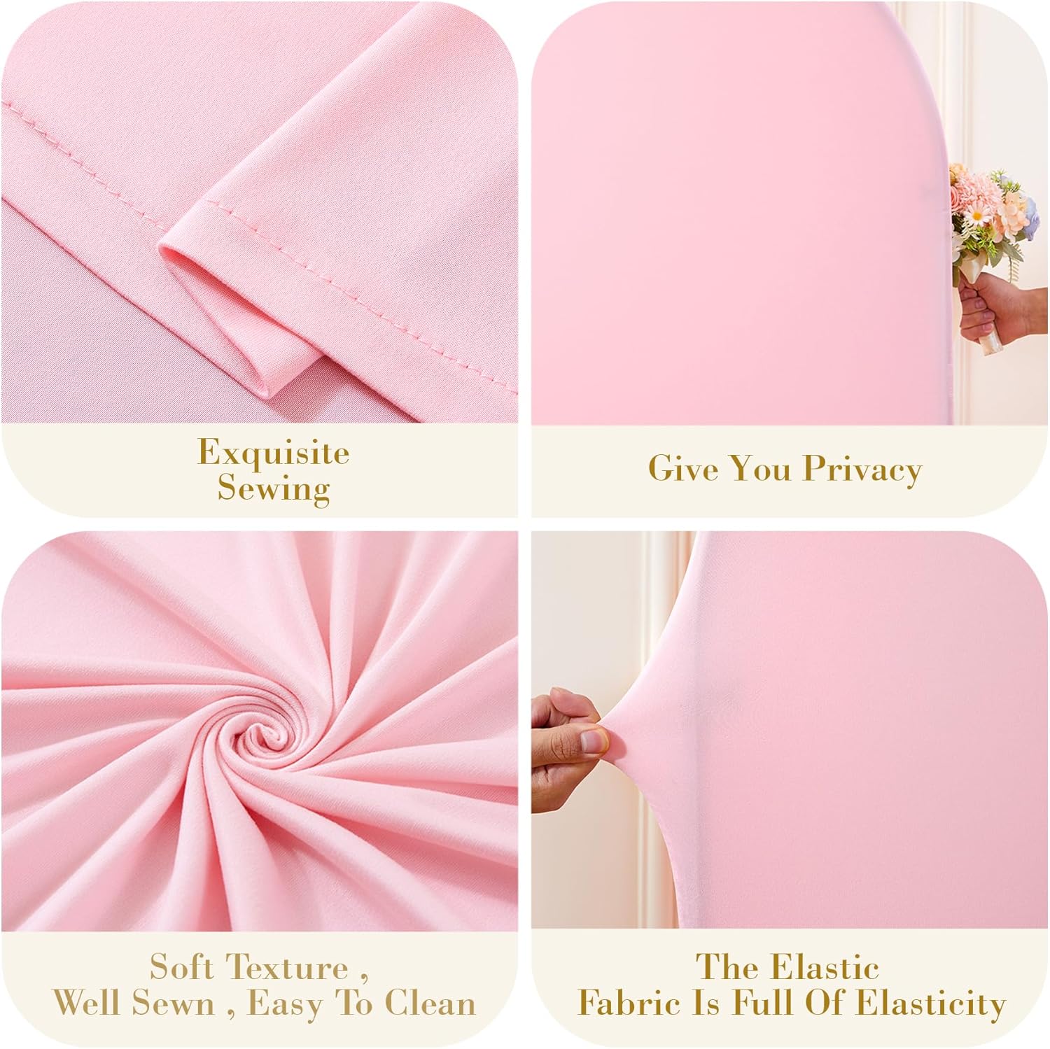 Thumbnail 6 de Pink Arch Cover 2 Set - Stretchy Spandex Backdrop Covers for 7.2ft and 6ft Arch