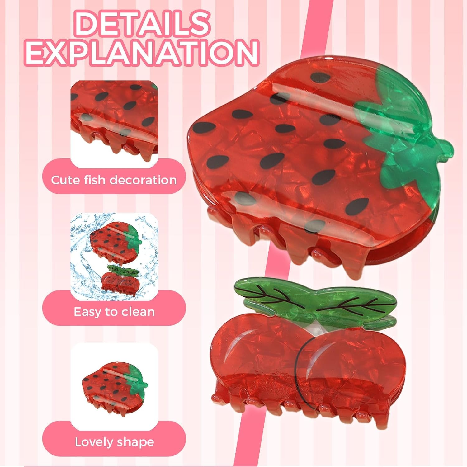 Thumbnail 6 de Fruit Print Hair Claws, Acrylic