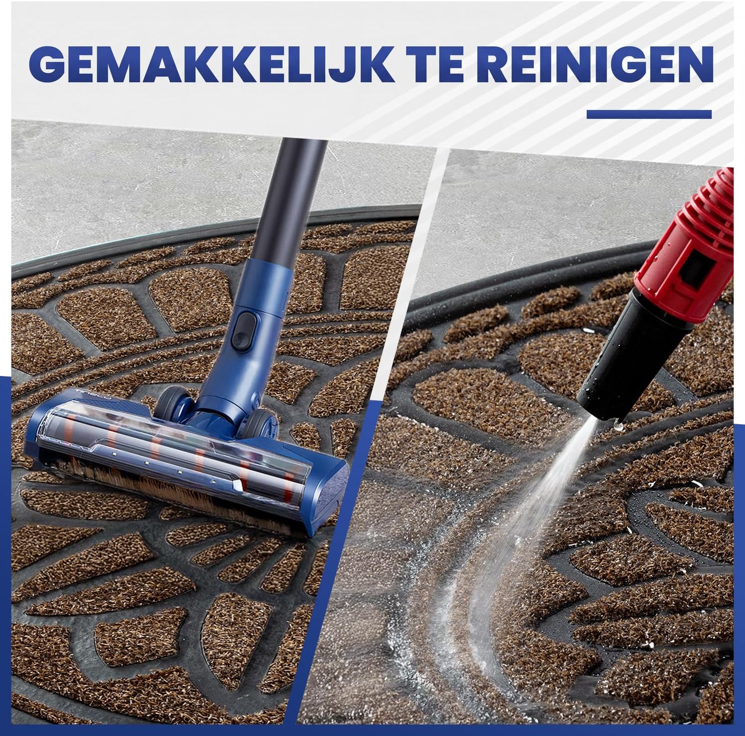 Thumbnail 6 de Mibao deurmat buiten weerbestendig, halfrond, bruin-beige met rubberen onderkant