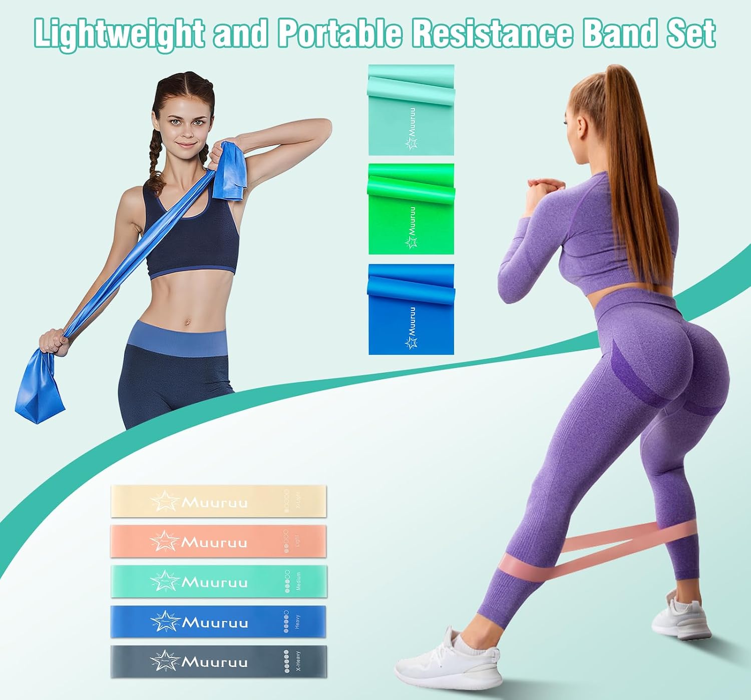 Thumbnail 4 de Muuruu Pilates Equipment Kit for Home Workout (14" Magic Circle + Ball, Ring, Bands, Weights & Accessories)